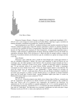 DIONYSIUS EXIGUUS O criador do Anno Domini