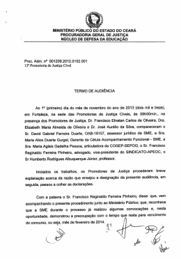 Termo de audiência - Proc. Adm. nº