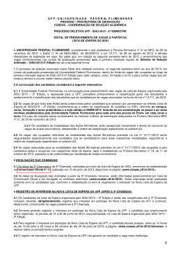 Edital da Lista de Espera - Uff - Universidade Federal Fluminense