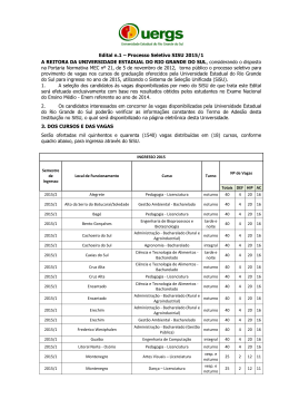 Edital n&ordm; 1/2015 da Universidade Estadual do Rio Grande