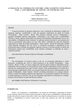 a utiliza&ccedil;&atilde;o da informa&ccedil;&atilde;o cont&aacute;bil como elemento estrat&eacute;gico para