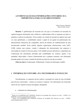 A Evidencializa&ccedil;&atilde;o das Informa&ccedil;&otilde;es Cont&aacute;beis