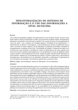 descentralização de sistemas de informação e o uso das