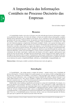 A Import&acirc;ncia das Informa&ccedil;&otilde;es Cont&aacute;beis no