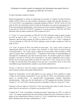 Orientação ao usuário quanto ao tratamento das informações das