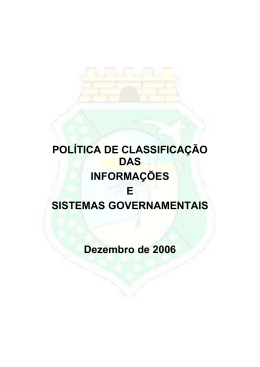 Pol&iacute;tica de Classifica&ccedil;&atilde;o das Informa&ccedil;&otilde;es de Sistemas