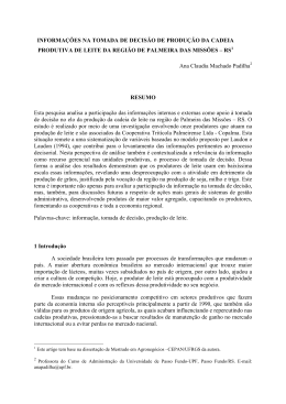 INFORMA&Ccedil;&Otilde;ES NA TOMADA DE DECIS&Atilde;O DE PRODU&Ccedil;&Atilde;O DA