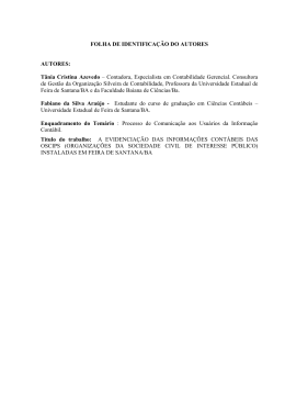 A Evidencia&ccedil;&atilde;o das Informa&ccedil;&otilde;es Cont&aacute;beis das OSCIPS