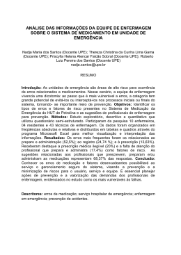 an&aacute;lise das informa&ccedil;&otilde;es da equipe de enfermagem sobre o sistema