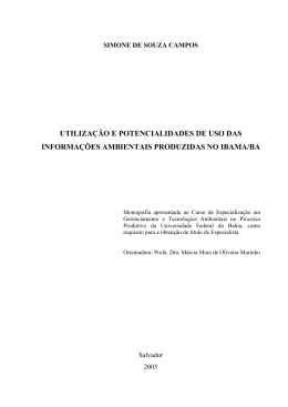 utiliza&ccedil;&atilde;o e potencialidades de uso das informa&ccedil;&otilde;es