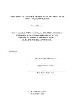 GERENCIAMENTO DA COMUNICA&Ccedil;&Atilde;O EM PROJETOS