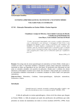 O ENSINO-APRENDIZAGEM DA MATEMÁTICA NO ENSINO MÉDIO