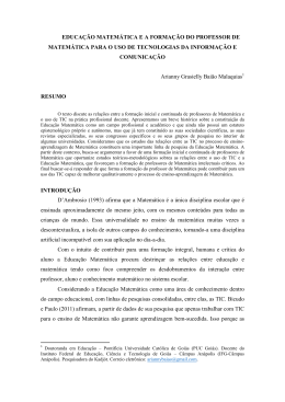 educa&ccedil;&atilde;o matem&aacute;tica e a forma&ccedil;&atilde;o do professor de matem&aacute;tica