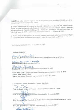 Art. 21 Este edital entra em vigor na data de sua publica&ccedil;&atilde;o