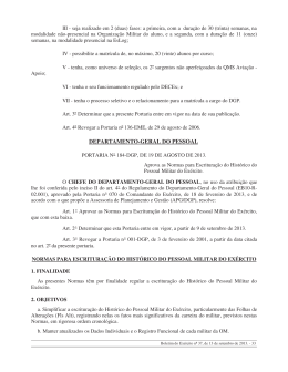 Portaria n&ordm; 184-DGP, de 12 de agosto de 2013