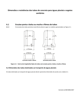 Dimensões e resistências dos tubos de concreto para águas