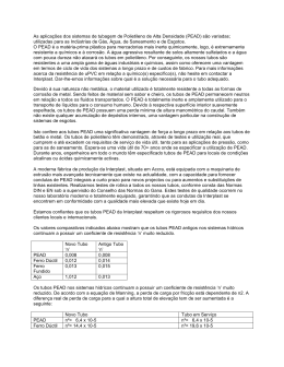 As aplica&ccedil;&otilde;es dos sistemas de tubagem de Polietileno de Alta