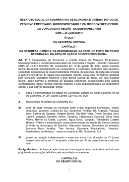 1 ESTATUTO SOCIAL DA COOPERATIVA DE