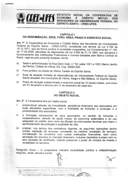 estatuto social da cooperativa de economia e credito - CRED-UFES