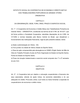 estatuto social da cooperativa de economia e cr&eacute;dito m&uacute;tuo dos