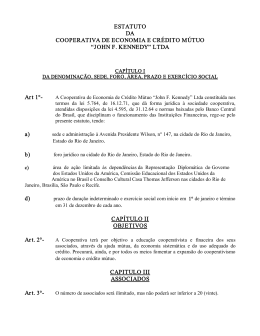 ESTATUTO DA COOPERATIVA DE ECONOMIA E CR&Eacute;DITO