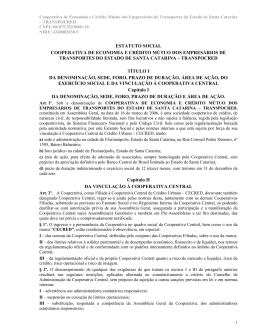 estatuto social cooperativa de economia e cr&eacute;dito m&uacute;tuo dos