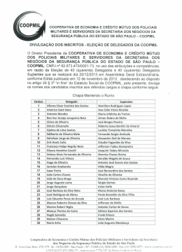 o Diretor Presidente da cooPERATivA DE ECONOMIA E cRÉDITo
