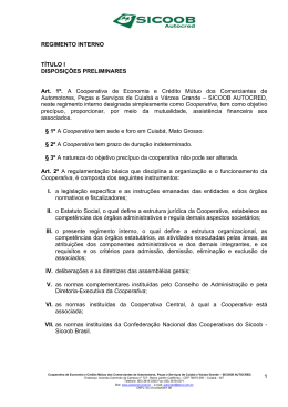 1 REGIMENTO INTERNO T&Iacute;TULO I DISPOSI&Ccedil;&Otilde;ES PRELIMINARES