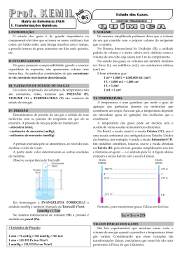 I. INTRODU&Ccedil;&Atilde;O O estudo dos gases &eacute; de grande