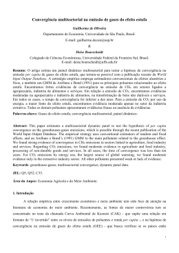 Converg&ecirc;ncia multissetorial na emiss&atilde;o de gases do efeito