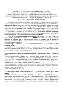 Retifica&ccedil;&atilde;o e inclus&atilde;o de subitens referentes ao edital n&deg; 13 e n&deg; 15