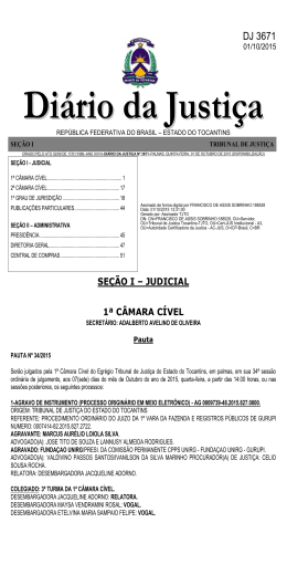 DJ 3671 - Tribunal de Justi&ccedil;a do Estado do Tocantins