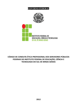 GOVERNO FEDERAL CÓDIGO DE CONDUTA ÉTICA