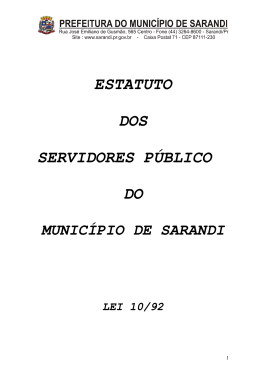 estatuto dos servidores p&uacute;blico do munic&iacute;pio de sarandi