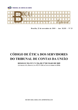 CÓDIGO DE ÉTICA DOS SERVIDORES DO TRIBUNAL DE