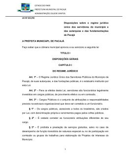 Disposi&ccedil;&otilde;es sobre o regime jur&iacute;dico &uacute;nico dos servidores do