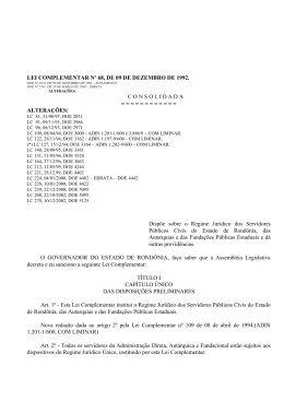 LEI COMPLEMENTAR N&ordm; 68, DE 09 DE DEZEMBRO DE 1992