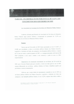 parecer - incorporac&atilde;o do percentual de 13,23% aos