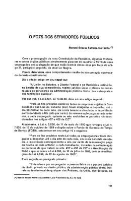 O FGTS DOS SERVIDORES P&Uacute;BLICOS