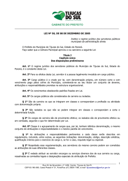 Estatuto dos Servidores Púlbicos Municipais 20/11/2012 LEI Nº 50