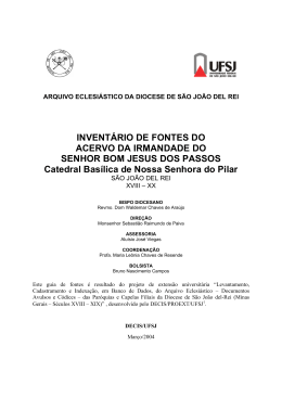 INVENTÁRIO DE FONTES DO ACERVO DA IRMANDADE