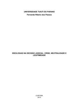 ideologias na decisao judicial crise neutralidade e - TCC On-line