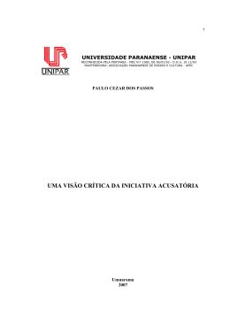 UMA VISÃO CRÍTICA DA INICIATIVA ACUSATÓRIA