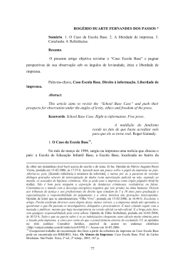 77 ROGÉRIO DUARTE FERNANDES DOS PASSOS * Sumário. 1. O