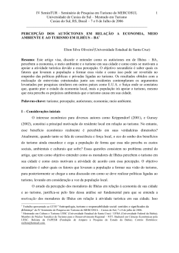 ARTIGO: A percep&ccedil;&atilde;o e a motiva&ccedil;&atilde;o dos moradores em
