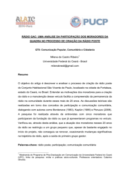 R&Aacute;DIO GAC: UMA AN&Aacute;LISE DA PARTICIPA&Ccedil;&Atilde;O DOS
