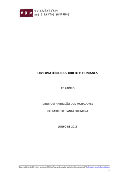 Direito &agrave; habita&ccedil;&atilde;o dos moradores do Bairro de Santa Filomena
