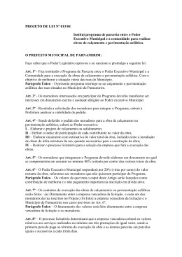 PROJETO DE LEI Nº 013/04 Institui programa de parceria entre o
