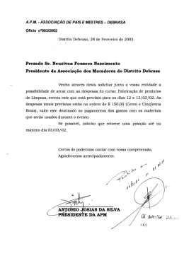 Presidente da Associação dos Moradores do