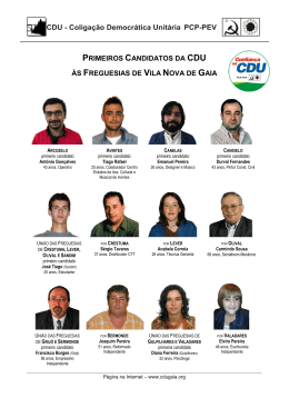 primeiros candidatos CDU &agrave;s freguesias